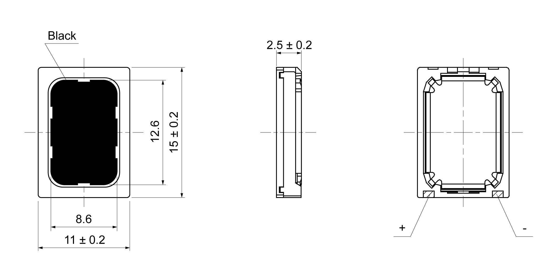 OSR1511EC-2.5TB1.0W8A Mechanical Drawing